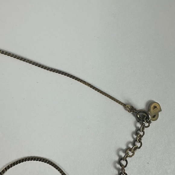 Vintage Christian Dior Necklace Gold Tone Pendant Logo Charm - Picture 6 of 11